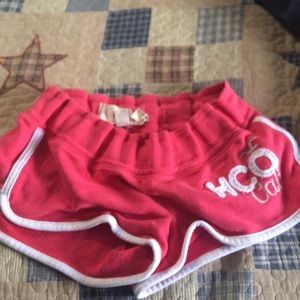 Hollister shorts, pink with white at the bottom
